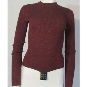 TUXE maroon sparkly body suit